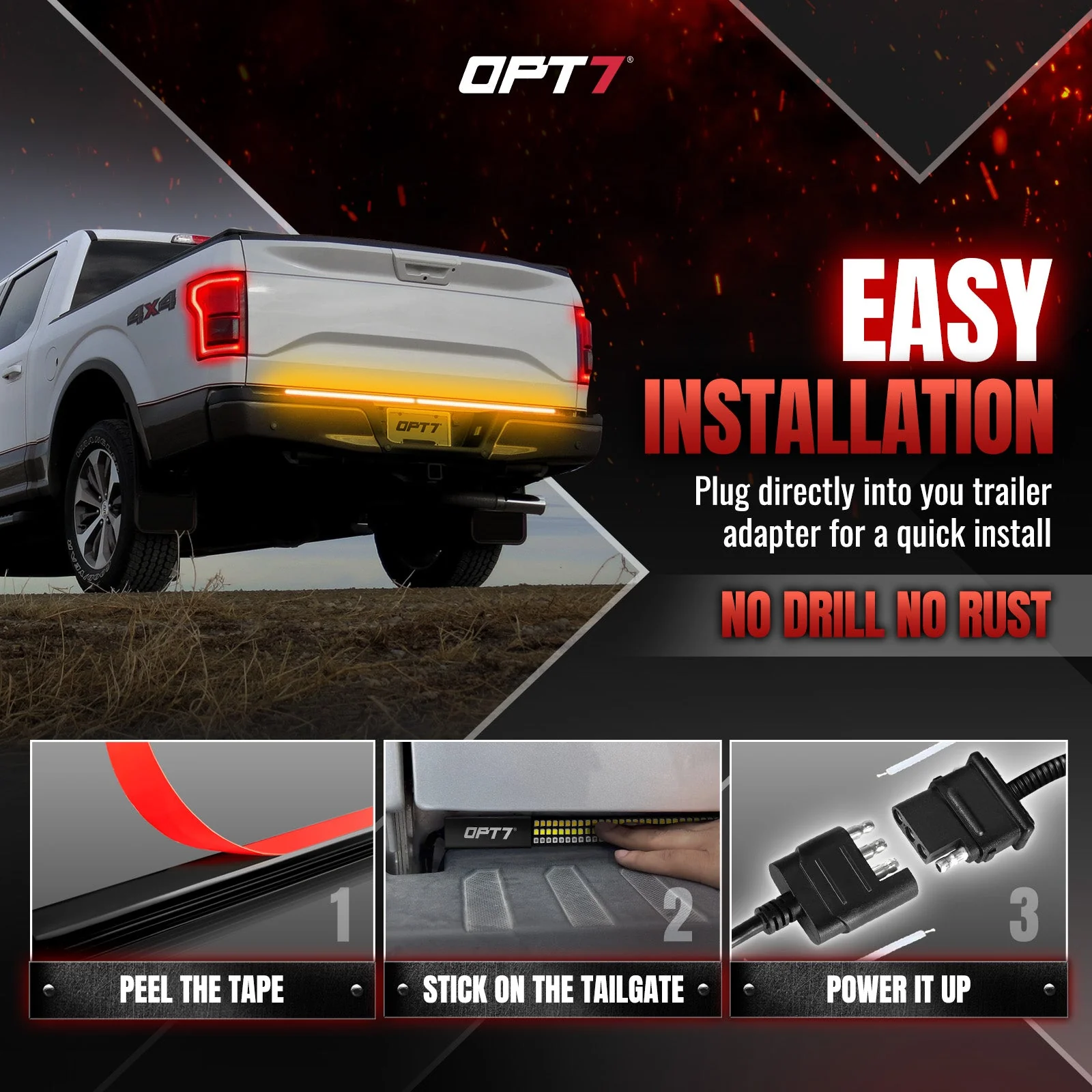 Redline Parlux Triple Row Tailgate Light Bar with Reverse & Sequential Turn Signals - Image 24