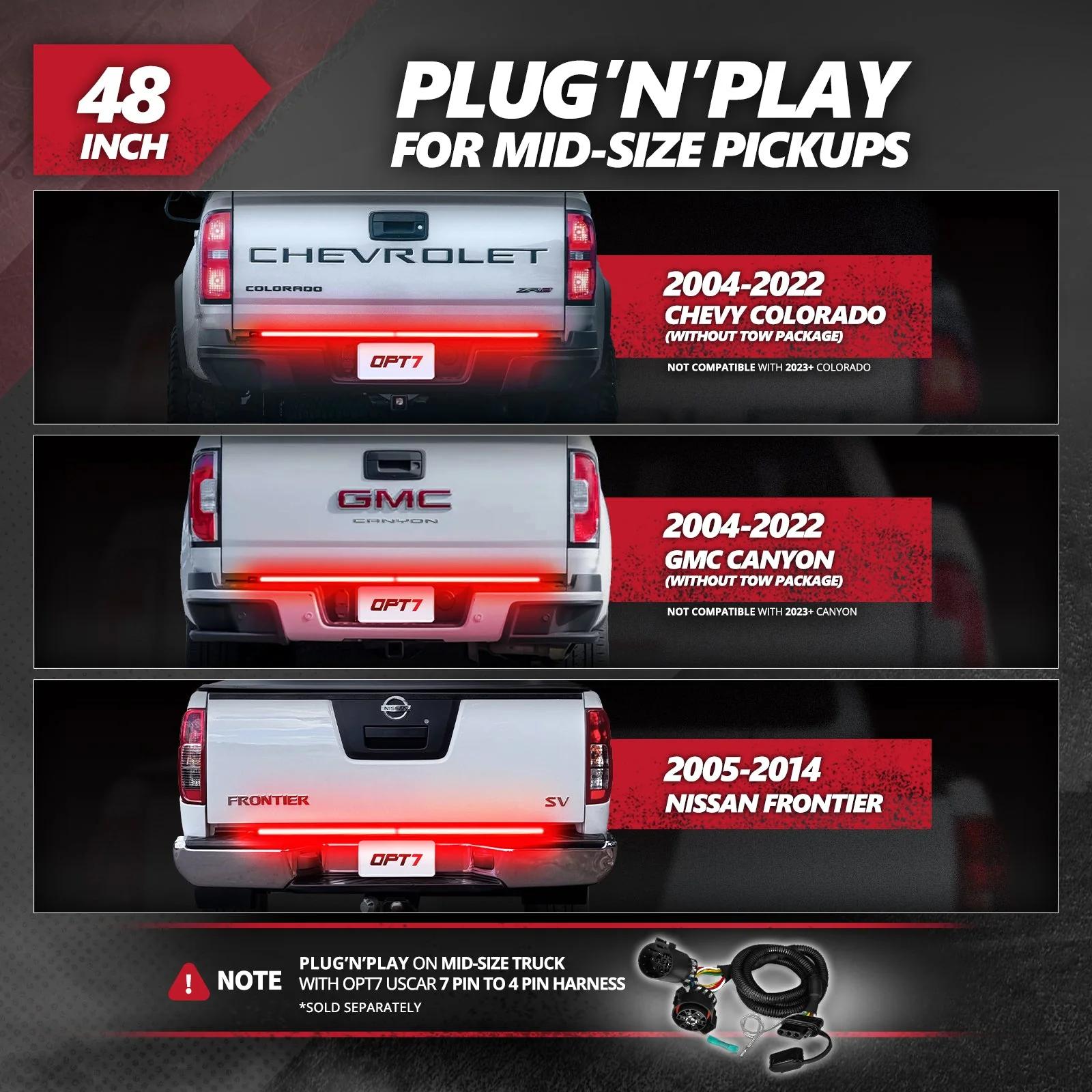 Redline Parlux Triple Row Tailgate Light Bar with Reverse & Sequential Turn Signals - Image 3