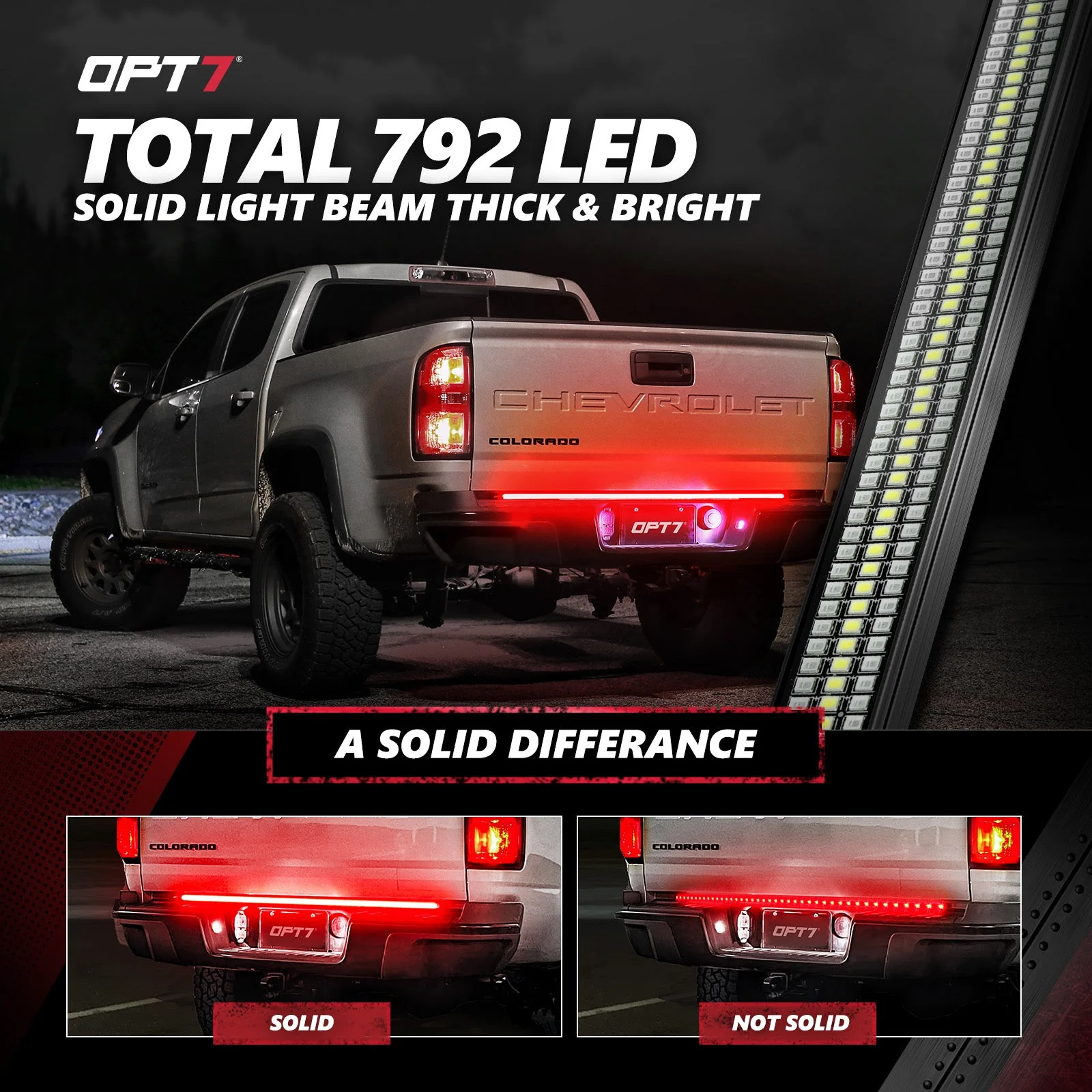 Redline Triple  Row LED Tailgate Light Bar with Reverse Light, Brake Light & Sequential Turn Signals - Image 7