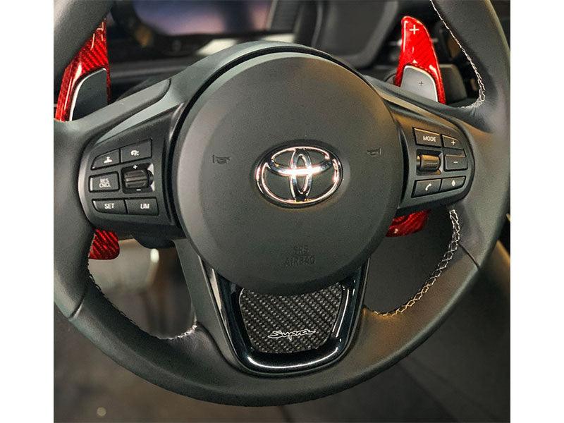Supra GR 2020+ CF Steering Wheel + Passenger Side Badge - Image 3