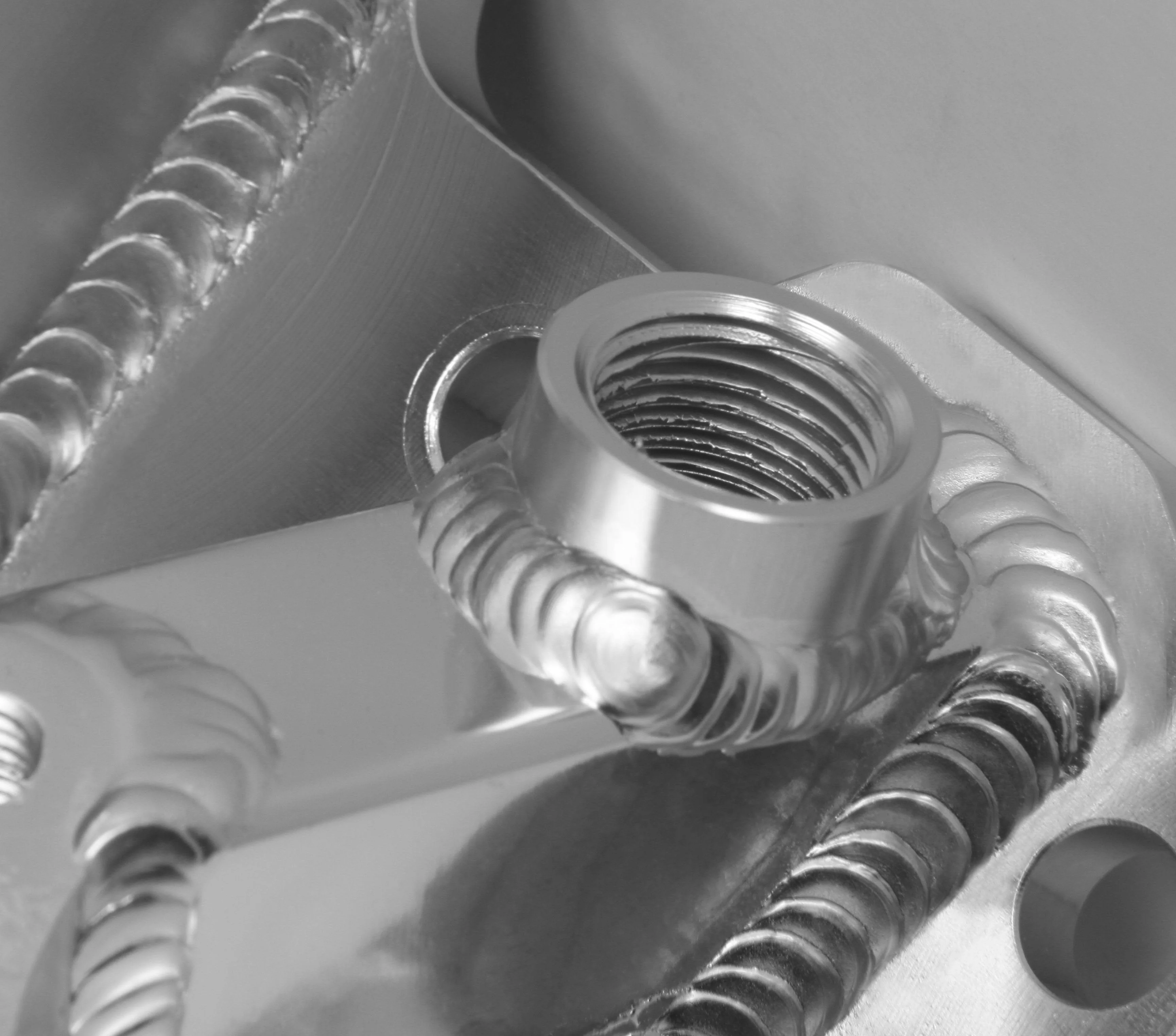 Sheet Metal Fabricated Intake Manifold SBC Single Plane Carbureted Silver with Sniper Logo - Image 7