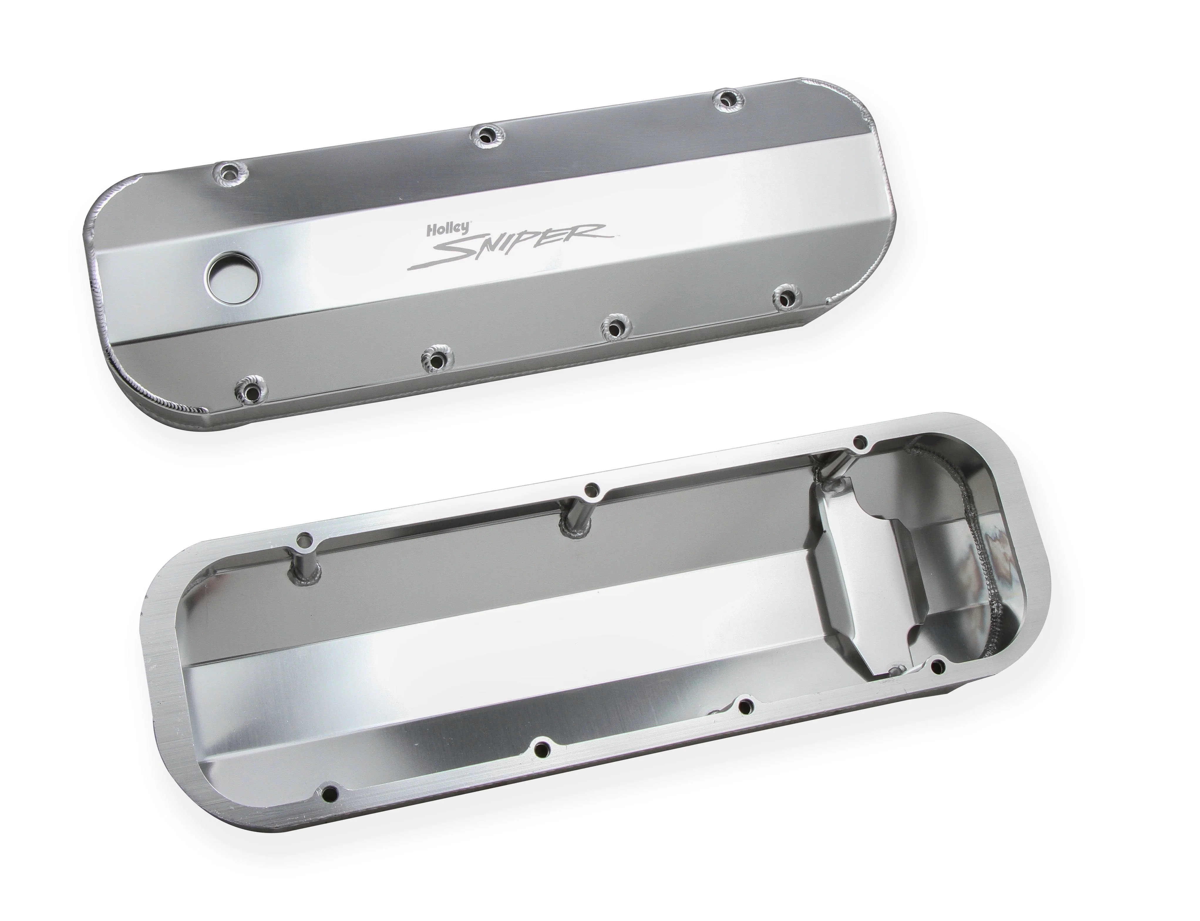 Sniper Valve Cover - Fabricated Aluminum - BBC - Natural Anodized - Image 4