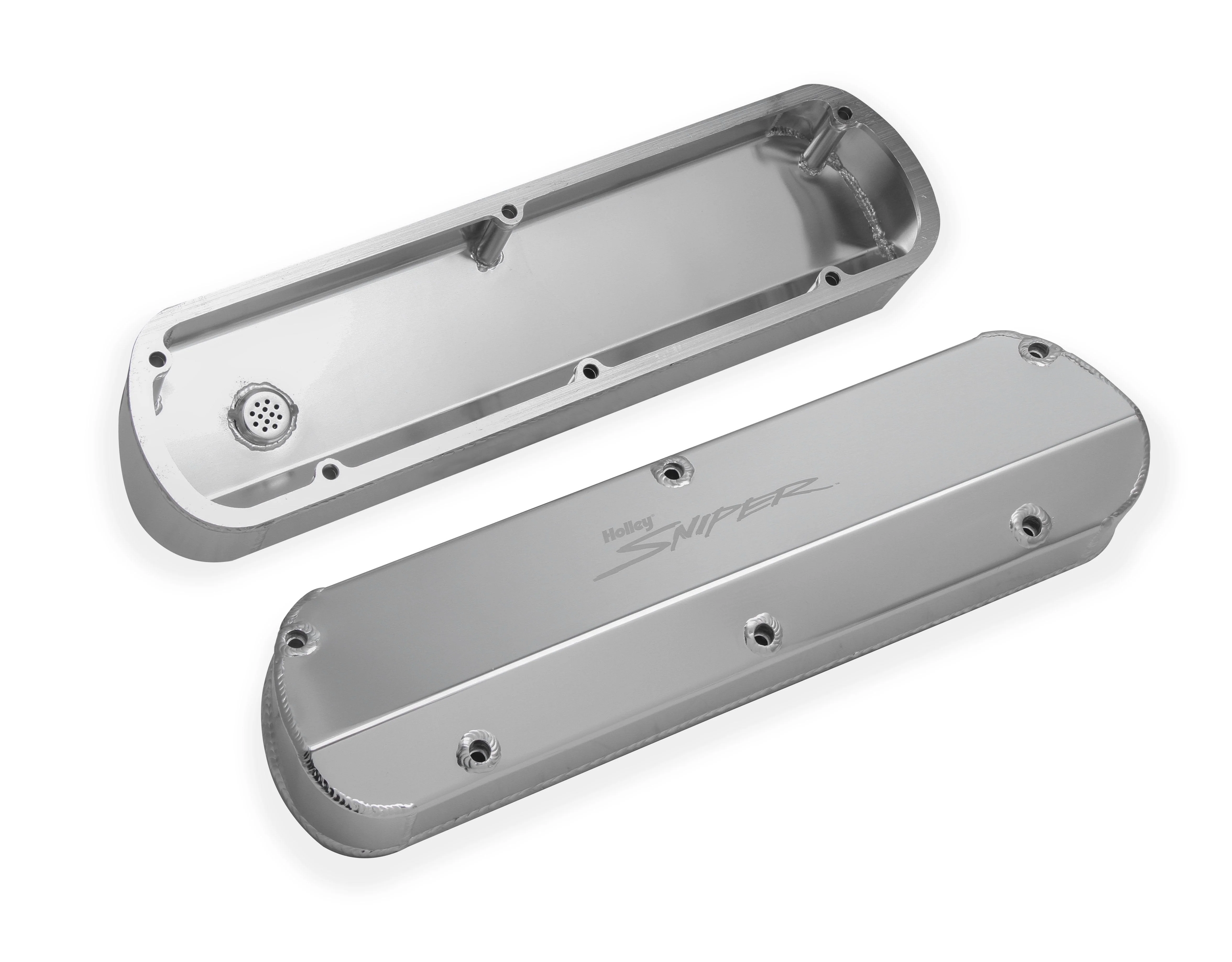 Sniper Valve Cover - Fabricated Aluminum - Ford Small Block - Tall - Tapered Edge - Natural Anodized - Image 2