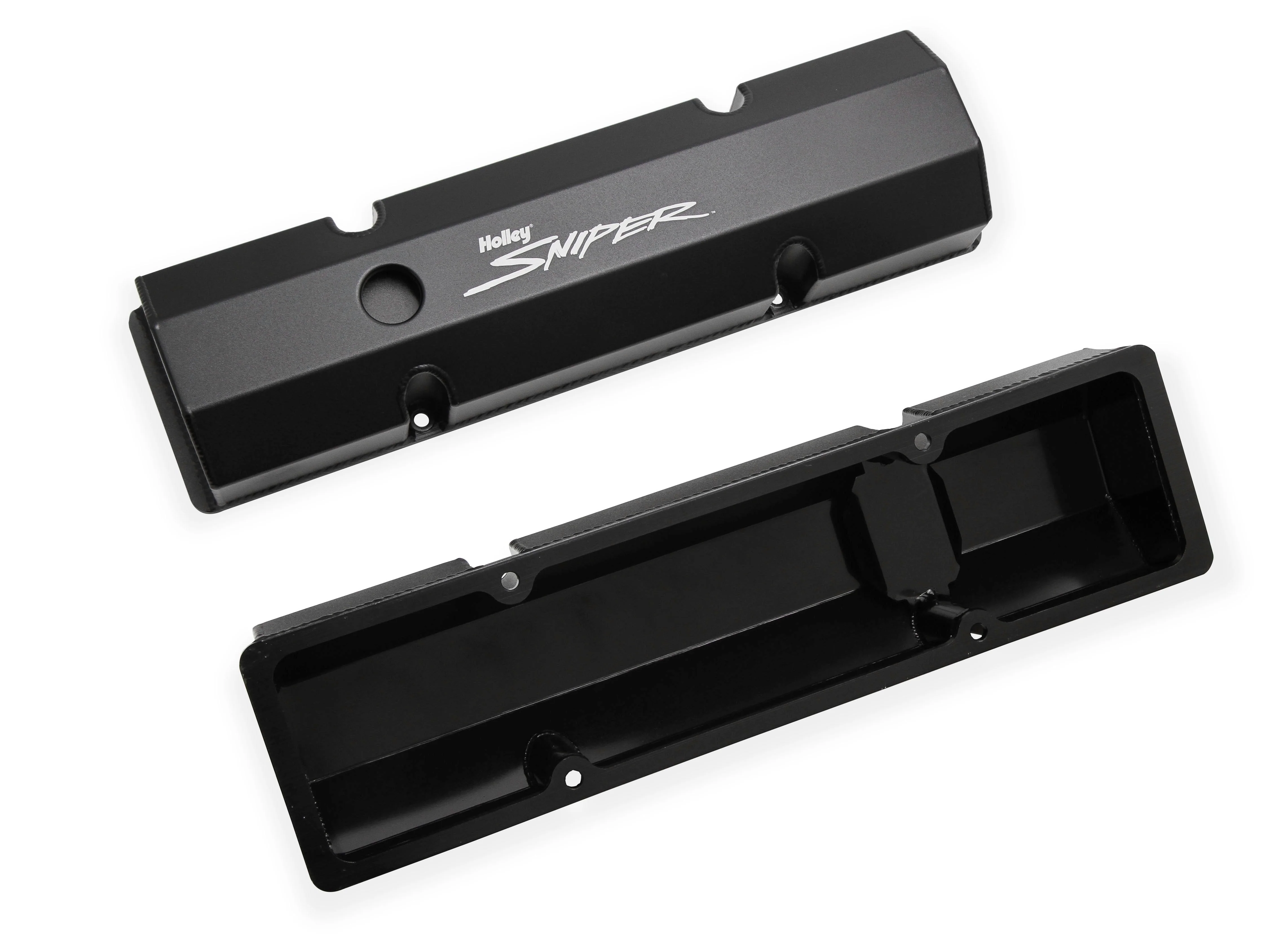 Sniper Valve Cover - Fabricated Aluminum - SBC - Perimeter Bolt - Flat Top - Black - Image 4