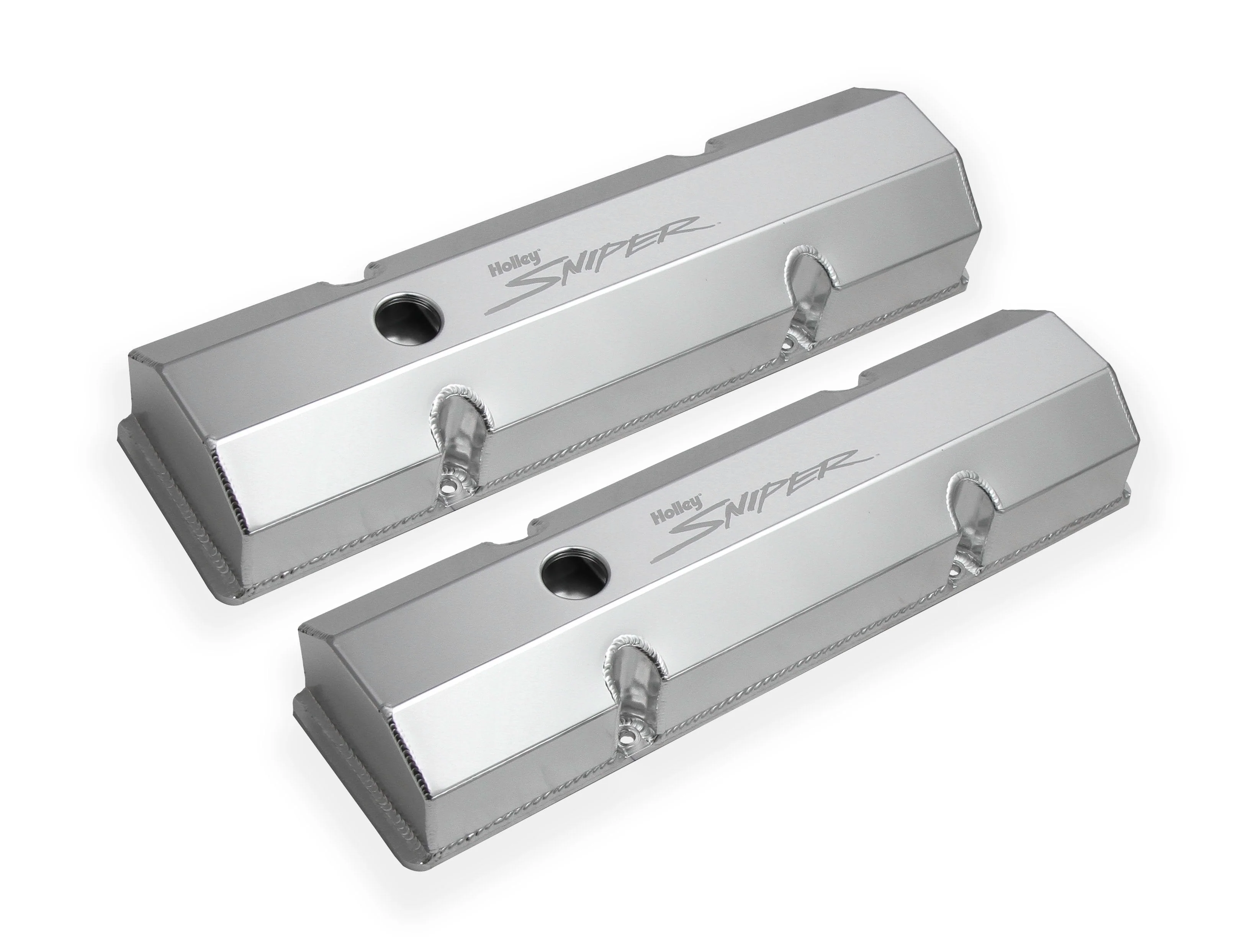Sniper Valve Cover - Fabricated Aluminum - SBC - Perimeter Bolt - Flat Top - Natural Anodized - Image 2