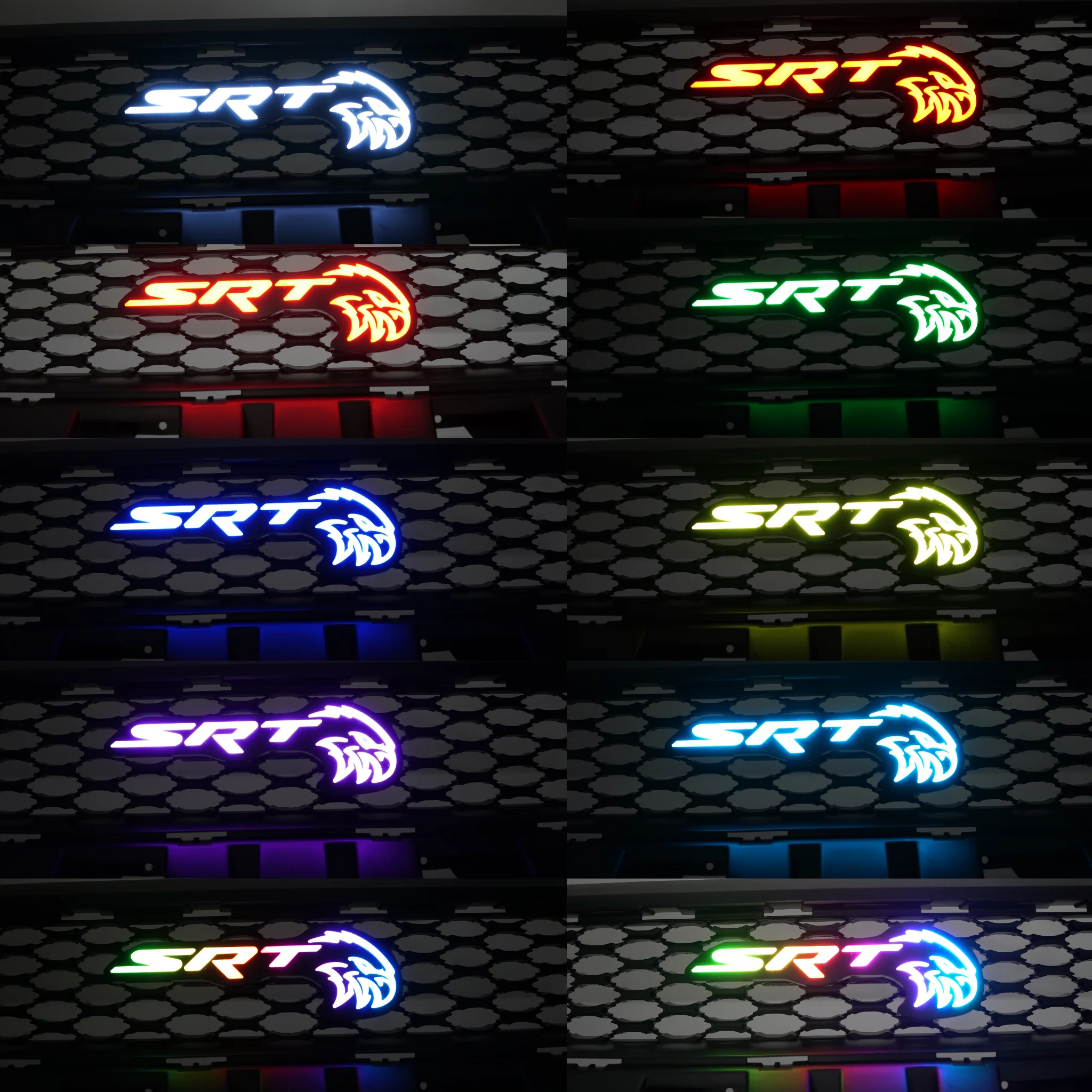 SRT Trackhawk Hellhawk LED Emblem: (Multicolor Flow) - Image 9