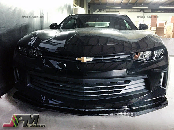 T6 Style Carbon Fiber Front Bumper Add-on Lip Fits For 2016-2018 Chevy Camaro LS LT RS - Image 2