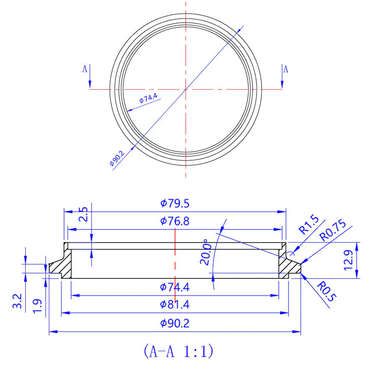 Turbo Outlet Flange - Garrett GTX29, GT30/GTX30, GT35/GTX35, GT40/GTX40 - 304 Stainless - Image 3