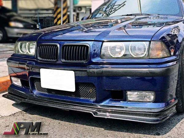V Style Carbon Fiber Front Bumper Add-on Lip Fits For 1992-1998 BMW E36 M3 Only - Image 3
