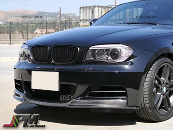 V Style Carbon Fiber Front Bumper Add-on Lip Fits For 2008-2013 BMW E82 E88 with M-Sport Package Only - Image 2