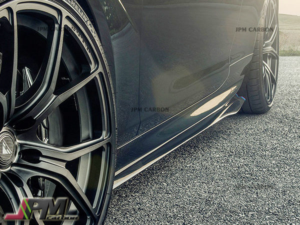 V Style Carbon Fiber Side Skirt Add-on Lips Fits For 2012-2018 BMW F12 F13 Coupe/Convertible with M-Sport Package Only - Image 2