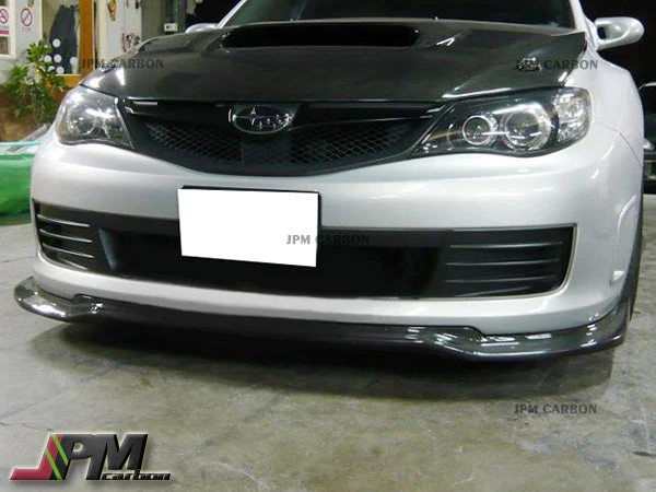 [JPMCarbon] VR Style Carbon Fiber Front Bumper Add-on Lip Fits For 2008-2010 Subaru WRX STI GRB Only - Image 2