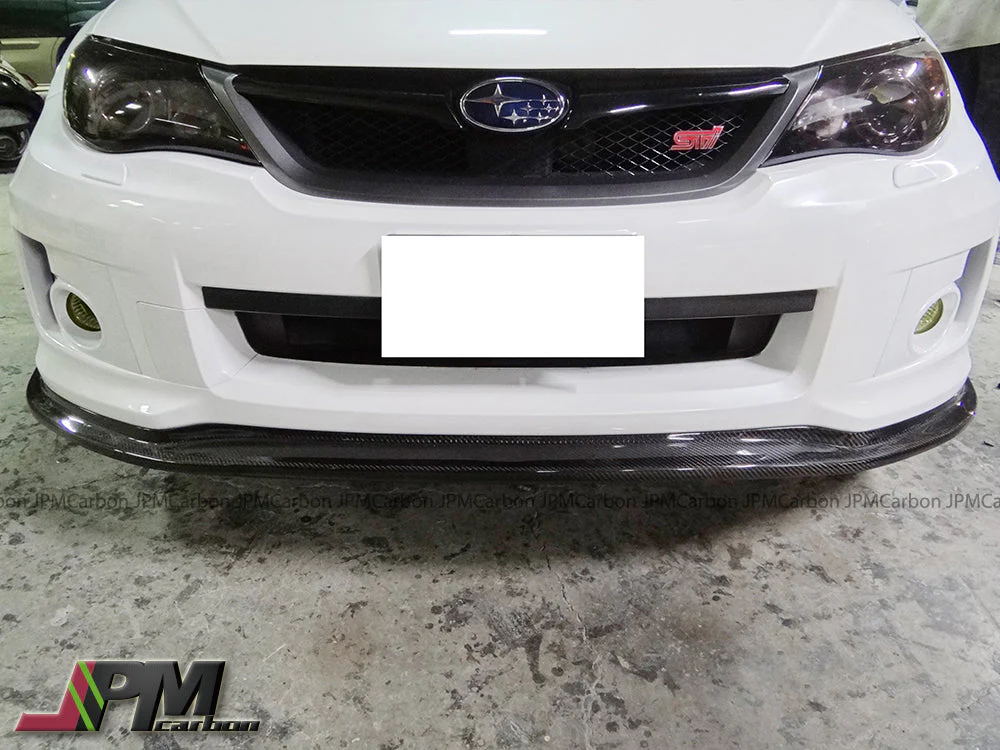 [JPMCarbon] VR Style Carbon Fiber Front Bumper Add-on Lip Fits For 2011-2014 Subaru WRX STI GVF Only - Image 2