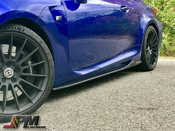 VR Style Carbon Fiber Side Skirt Add-on Lips Fits For 2015-2018 Lexus RC-F Only - Image 3