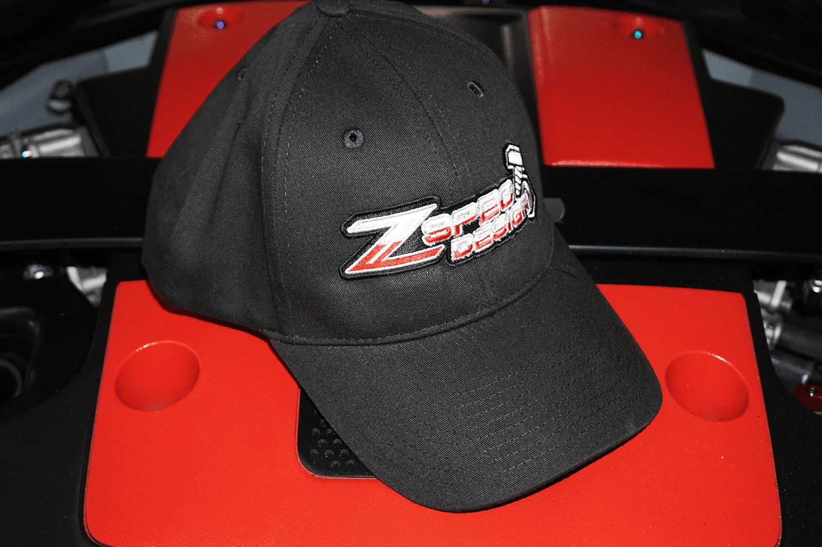 ZSPEC Design Lightweight Cotton Baseball-Style Hats, Red or Black, Adjustable - Image 3
