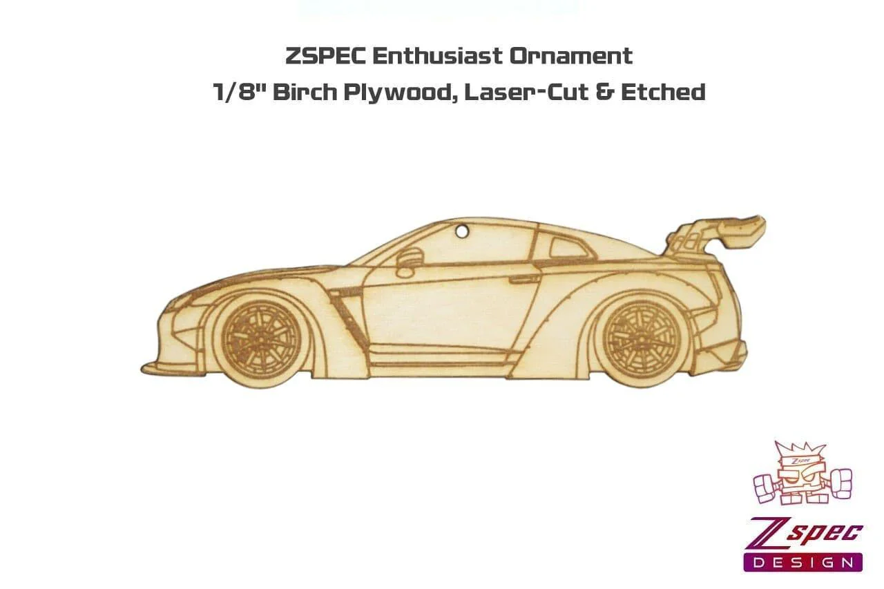 ZSPEC Laser-Engraved Wood Ornament, Style: Nissan R35 GTR Lib. Walk, Birch - Image 2